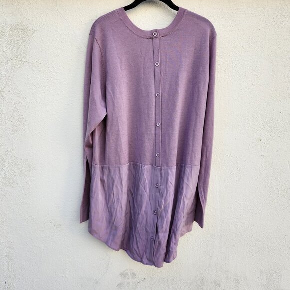 5/$100 SALE -  Universal Standard Dalia Mixed Media Sweater Orchid - Picture 3 of 9